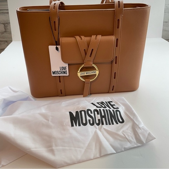 LOVE MOSCHINO Cammello Vegan Leather Tote camel Tote Tan - Picture 8 of 13
